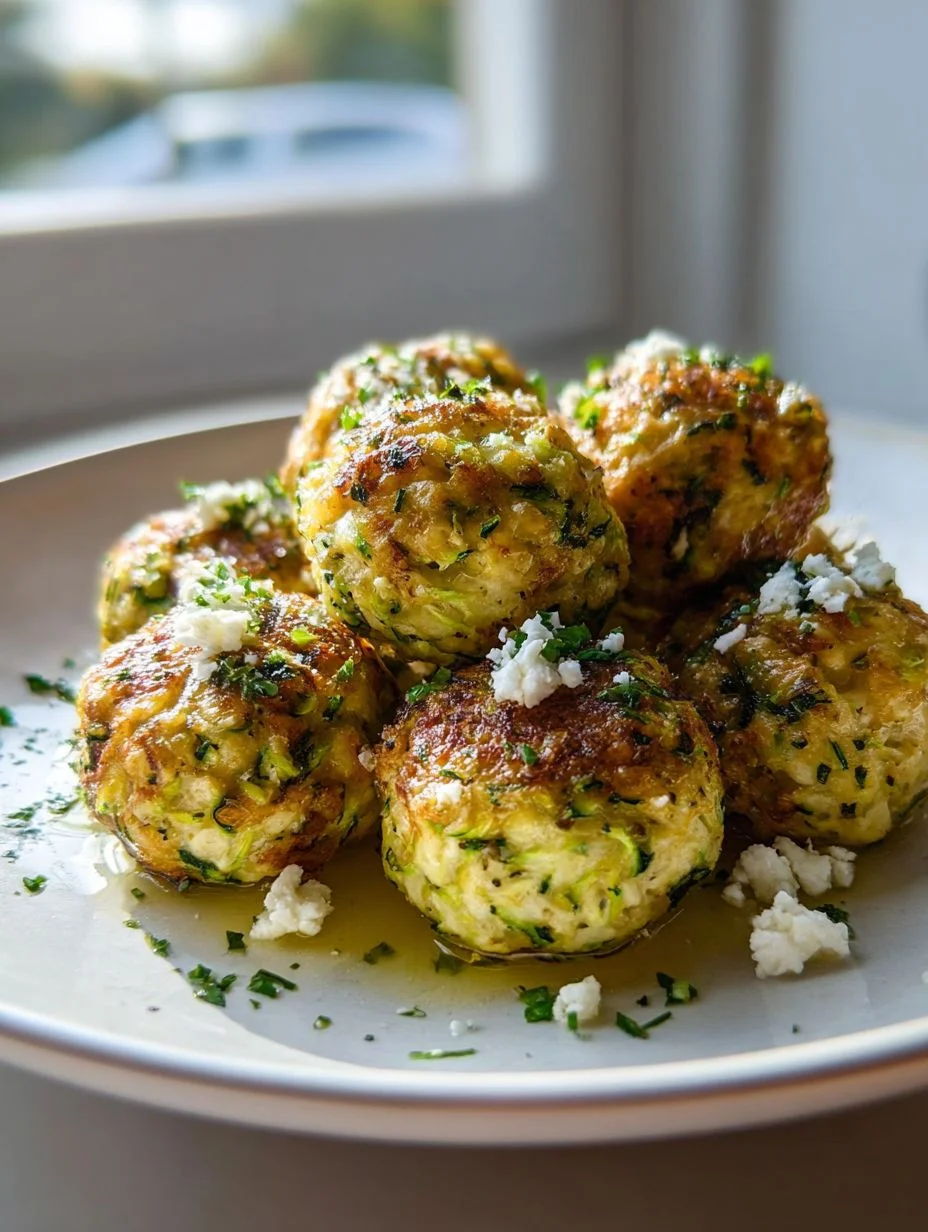 Knusprige Zucchini Feta Bällchen aus dem Airfryer
